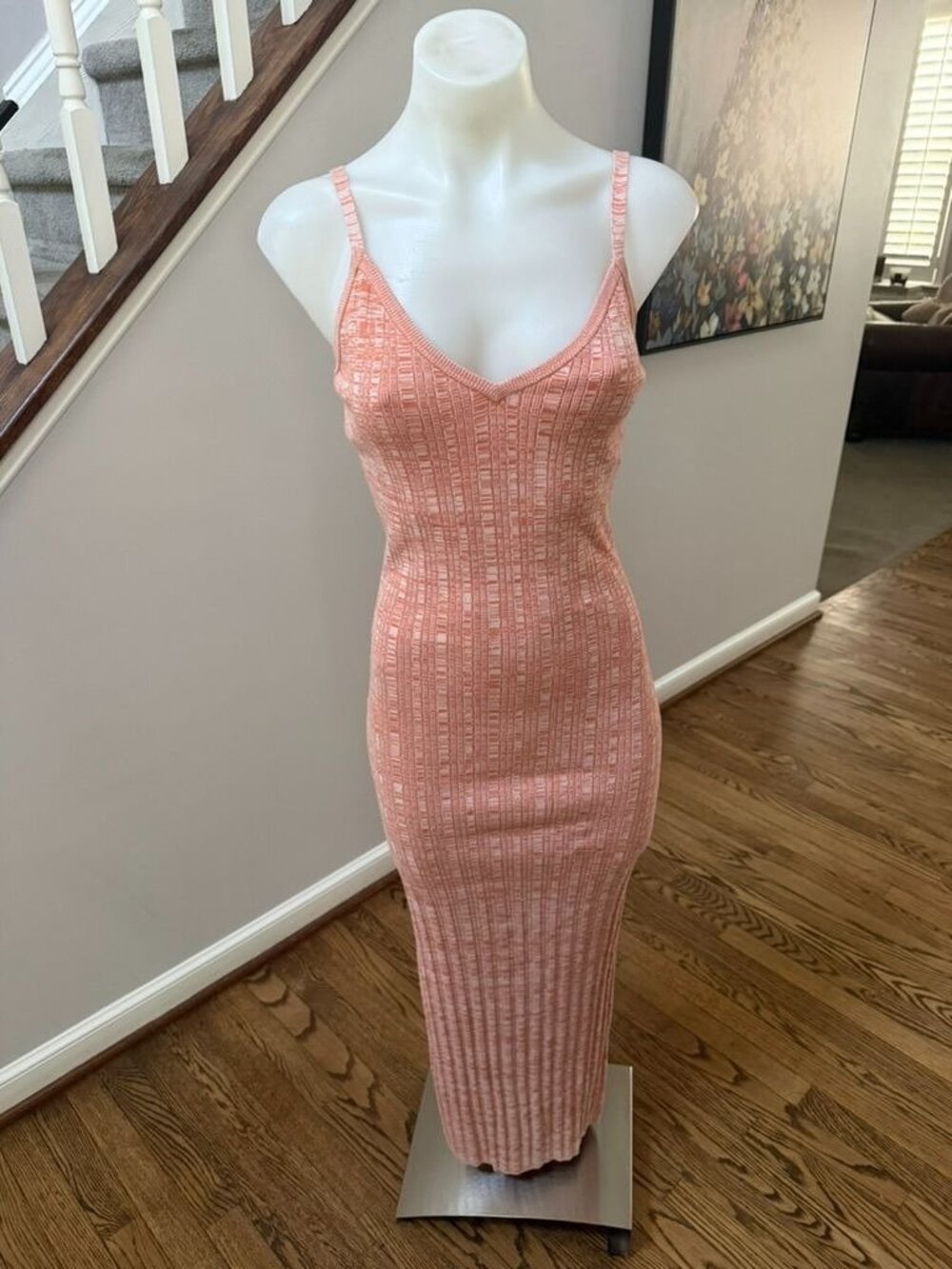 Ronny Kobo Printed Long Dress Orange Size XS